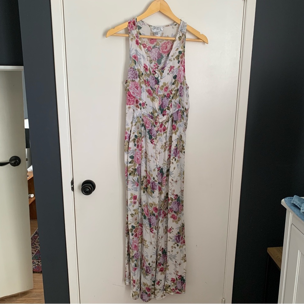 Vintage Dalmy’s Jumpsuit Small 90s Rayon Floral